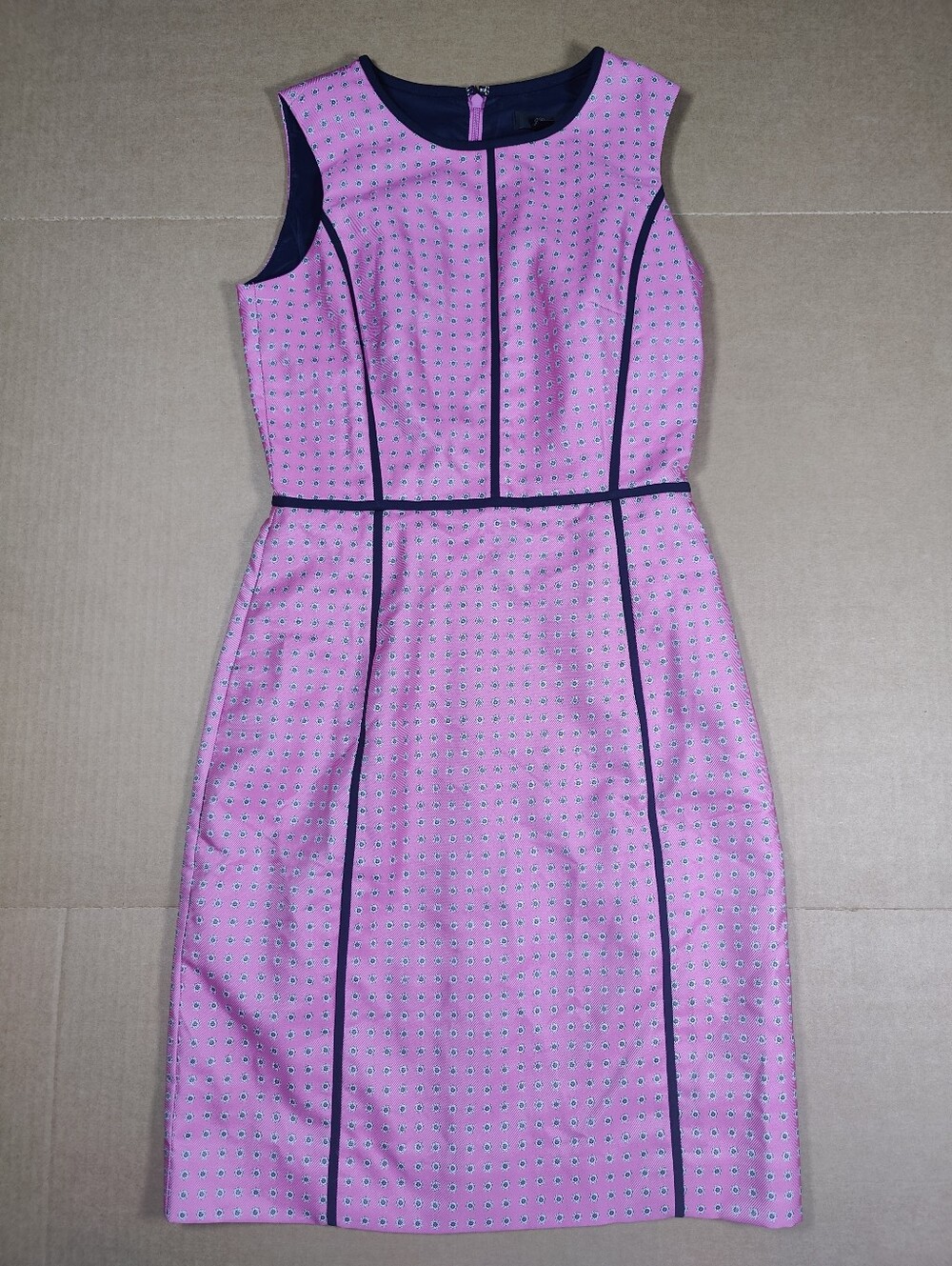 NWT J.Crew Women's Pink Foulard Floral Print Sheath Sleeveless Dress Size 0